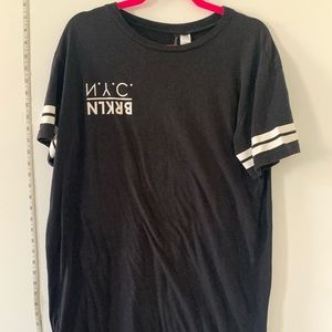 Black Tshirt Dress w/ New York/Brooklyn design